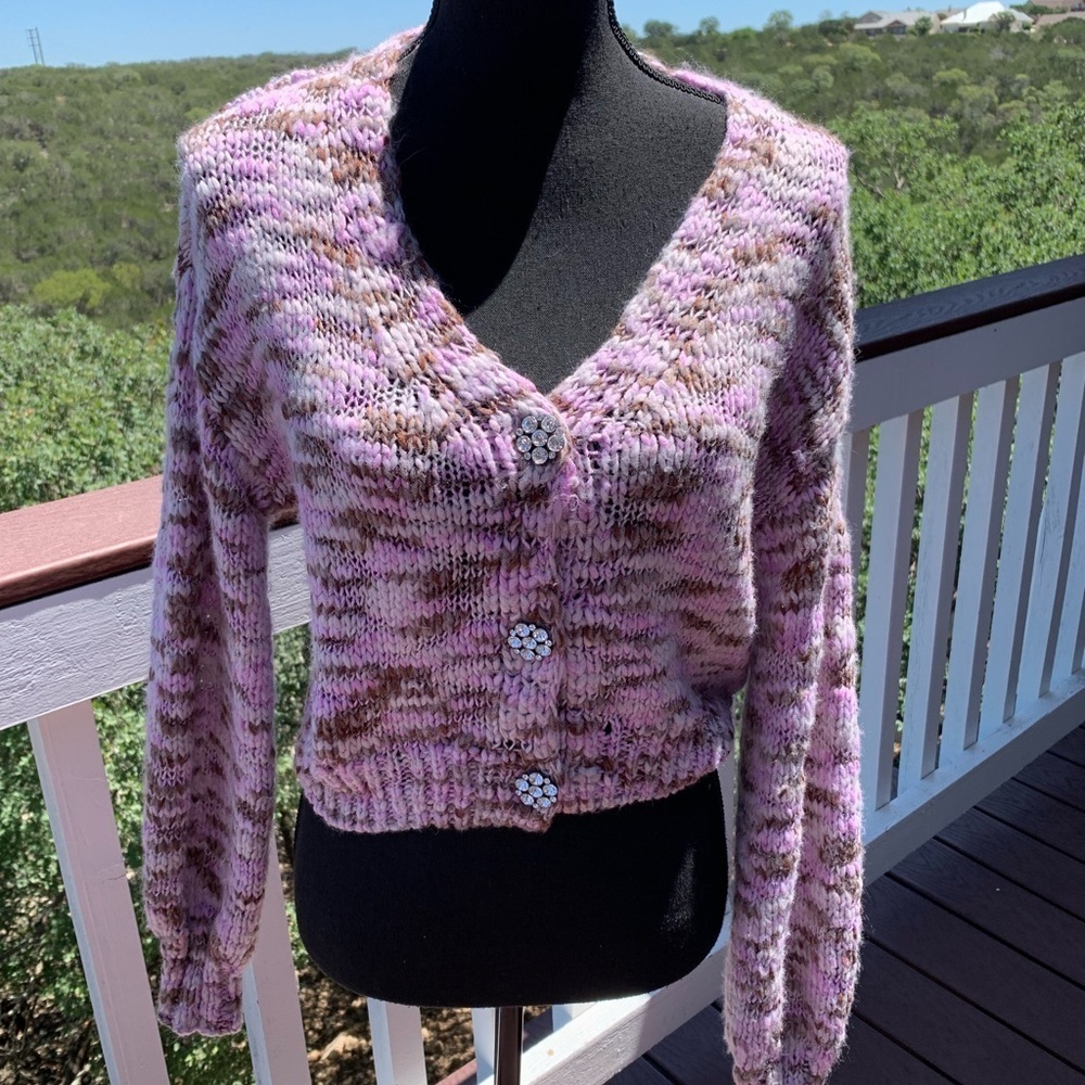 Wild Fable Cropped‎ Sweater Rhinestone Buttons - Picture 10 of 11